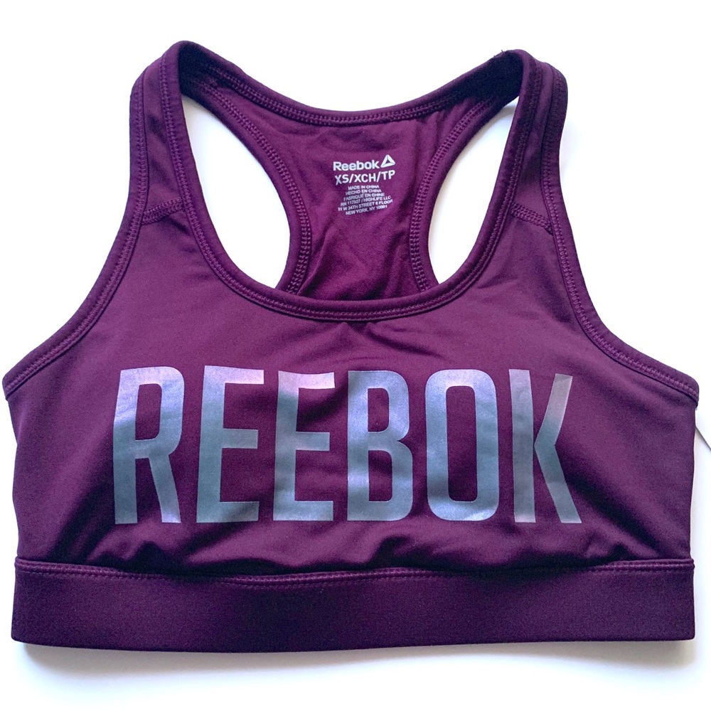 Néw Reebok Luster Sports Bra Small Potent Purple